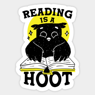 Reading is a Hoot | Book Owl Cartoon Sticker